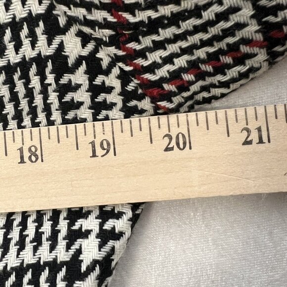 LAPIS ANTHROPOLOGIE Wool Blend Coat Womens L Black Houndstooth Large Lapel Y2K - Picture 14 of 14